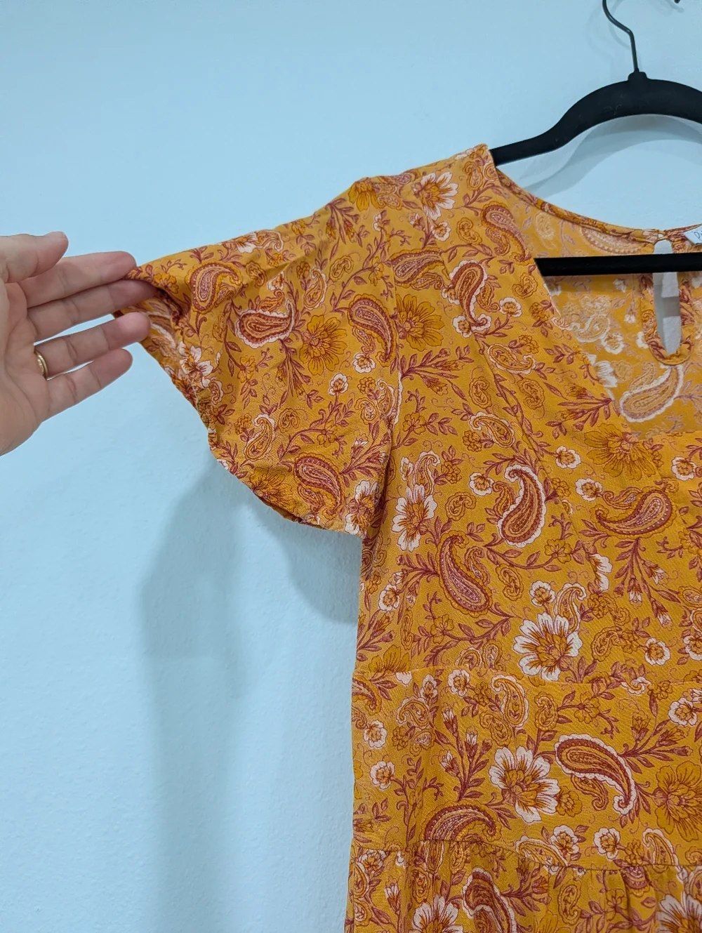 Patrons Of Peace Orange Paisley Dress Size S - Picture 5 of 7